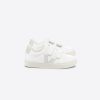 Child [2-14] Veja Footwear | Veja Esplar Velcro Leather - Extra White/Natural