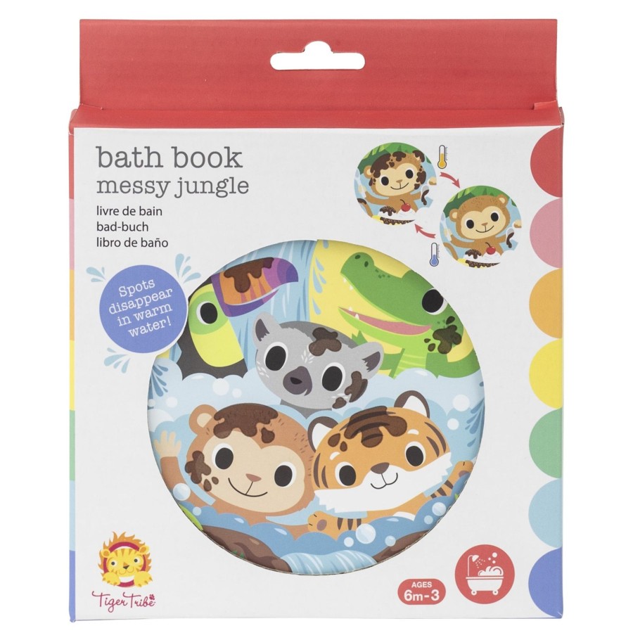 Play + Learn Tiger Tribe Bath Toys | Bath Book - Messy Jungle