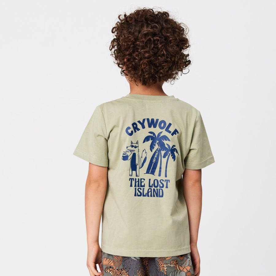 Baby [0-23M] Crywolf Tops | Crywolf Lost Island T-Shirt Sage