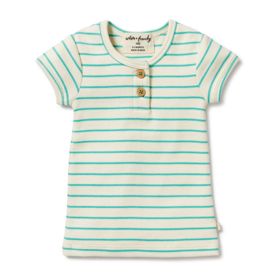 Baby [0-23M] Wilson & Frenchy Tops | Wilson And Frenchy Organic Henley Tee Petit Green