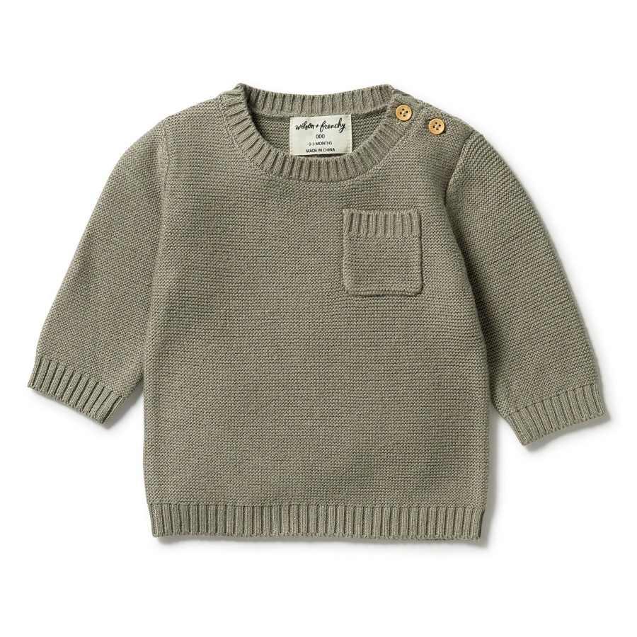 Child [2-14] Wilson & Frenchy Jumpers | Wilson And Frenchy Knitted Pocket Jumper - Dark Ivy