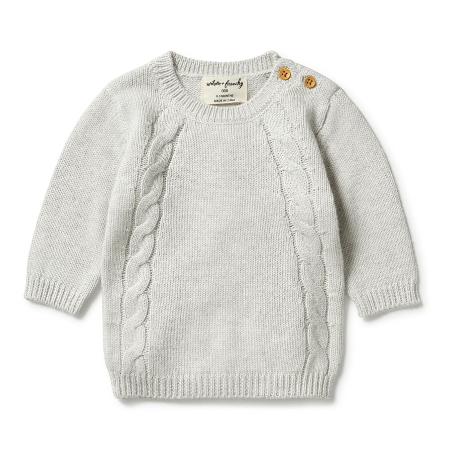 Child [2-14] Wilson & Frenchy Jumpers | Wilson And Frenchy Knitted Mini Cable Jumper - Grey Melange