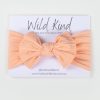 Baby [0-23M] Wild Kind Hair Accessories | Wild Kind Ayla Wide Bow Headband - Peachy Pink