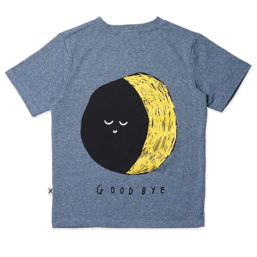 Child [2-14] Minti Tops | Minti Hello Sun Goodbye Moon Tee - Midnight Marle