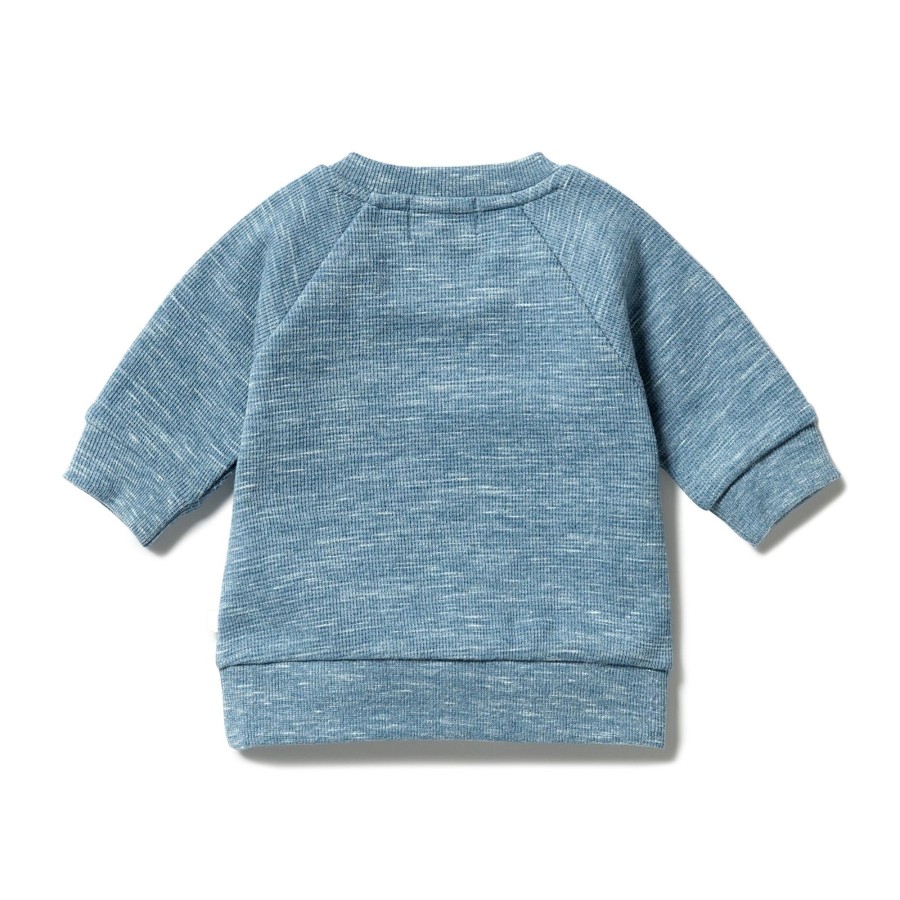 Child [2-14] Wilson & Frenchy Jumpers | Wilson And Frenchy Organic Waffle Sweat - Bluestone