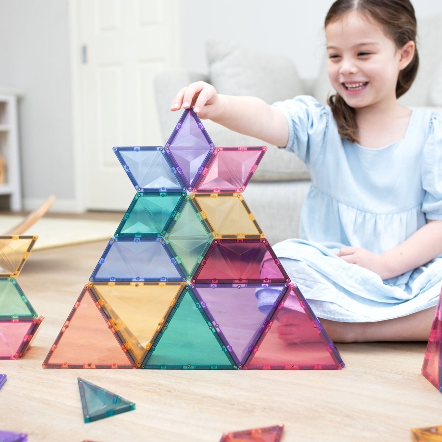 Play + Learn Connetix S.T.E.M. | Connetix Tiles - 48 Piece Expansion Set | Pastel