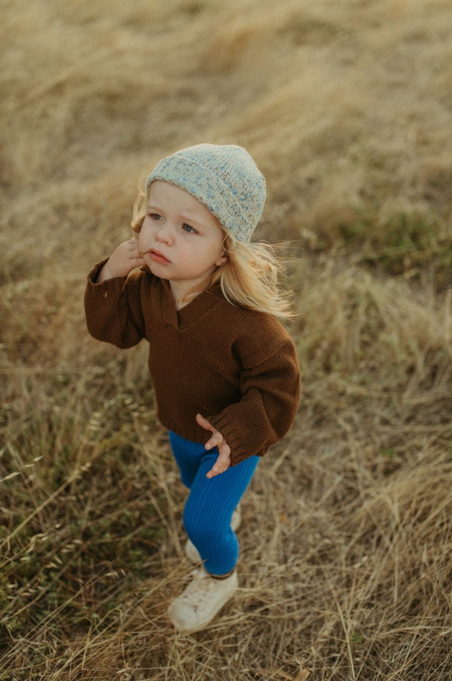 Child [2-14] Grown Knitwear | Grown Organic Collar Pull Over - Espresso