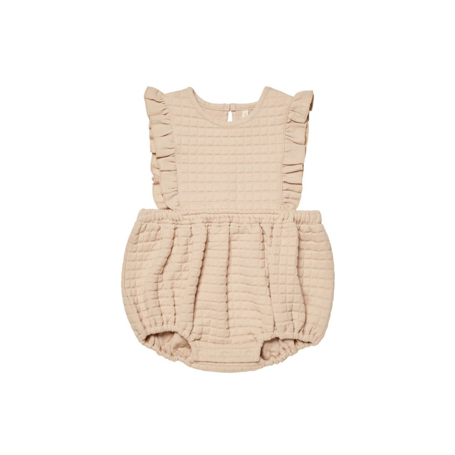 Baby [0-23M] Quincy Mae All In One | Quincy Mae Ruffle Bubble Romper - Shell