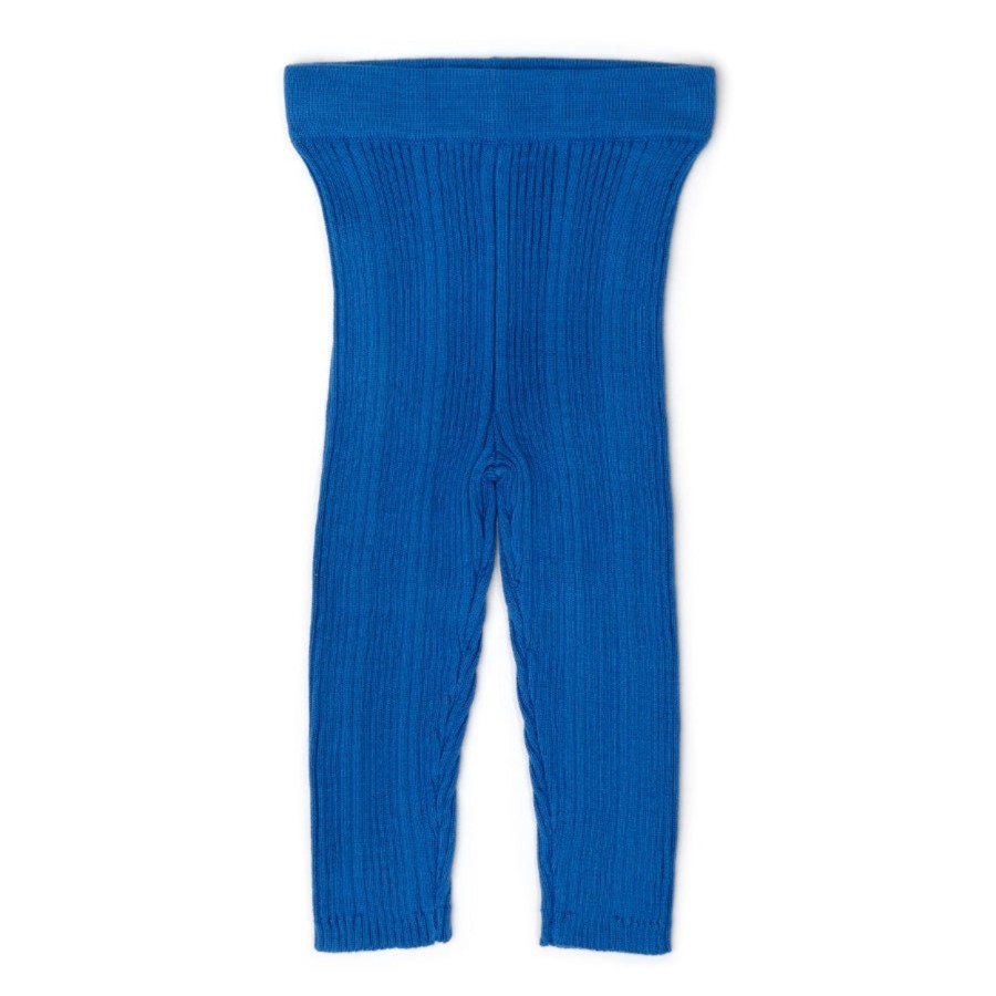 Child [2-14] Grown Knitwear | Grown Organic Ribbed Leggings - Cobalt