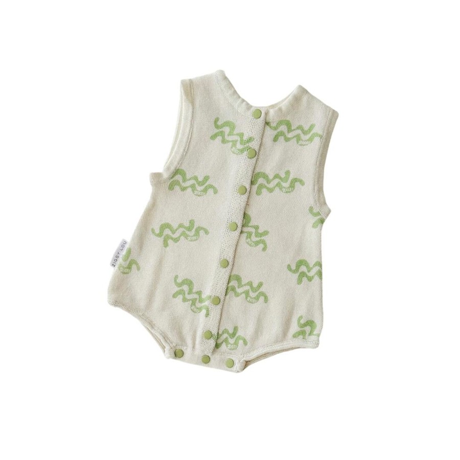 Baby [0-23M] Ziggy Lou Knitwear | Ziggy Lou - Summer Bubble Romper | Waves