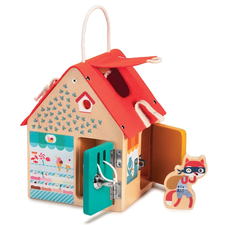 Play + Learn Lilliputiens Wooden Toys | Lilliputiens - House Multi-Locks