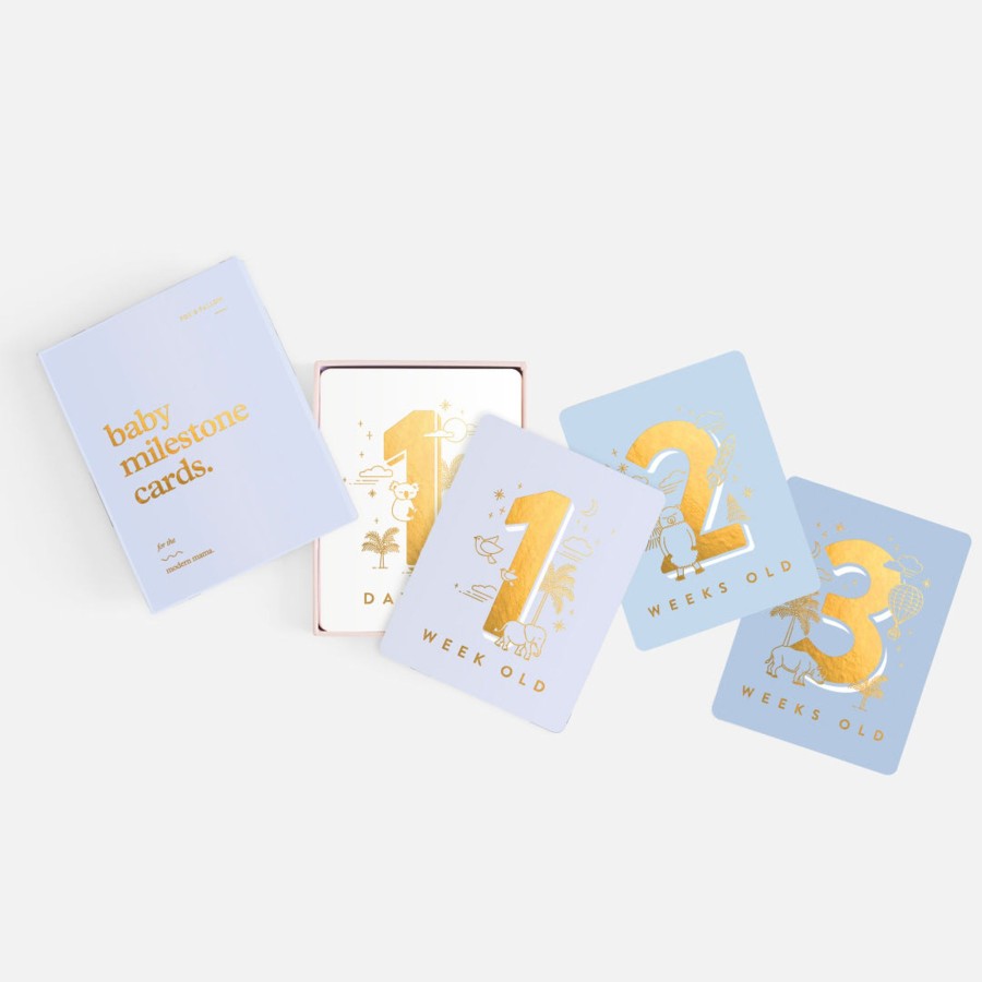 Baby [0-23M] Fox & Fallow Milestones | Fox & Fallow Baby Milestone Cards - Powder Blue