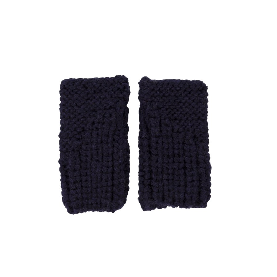 Child [2-14] Acorn Scarves + Mittens | Acorn Traveller Fingerless Mittens - Navy