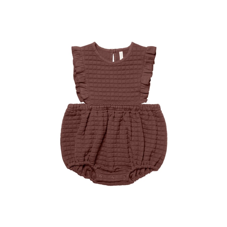 Baby [0-23M] Quincy Mae All In One | Quincy Mae Ruffle Bubble Romper - Plum