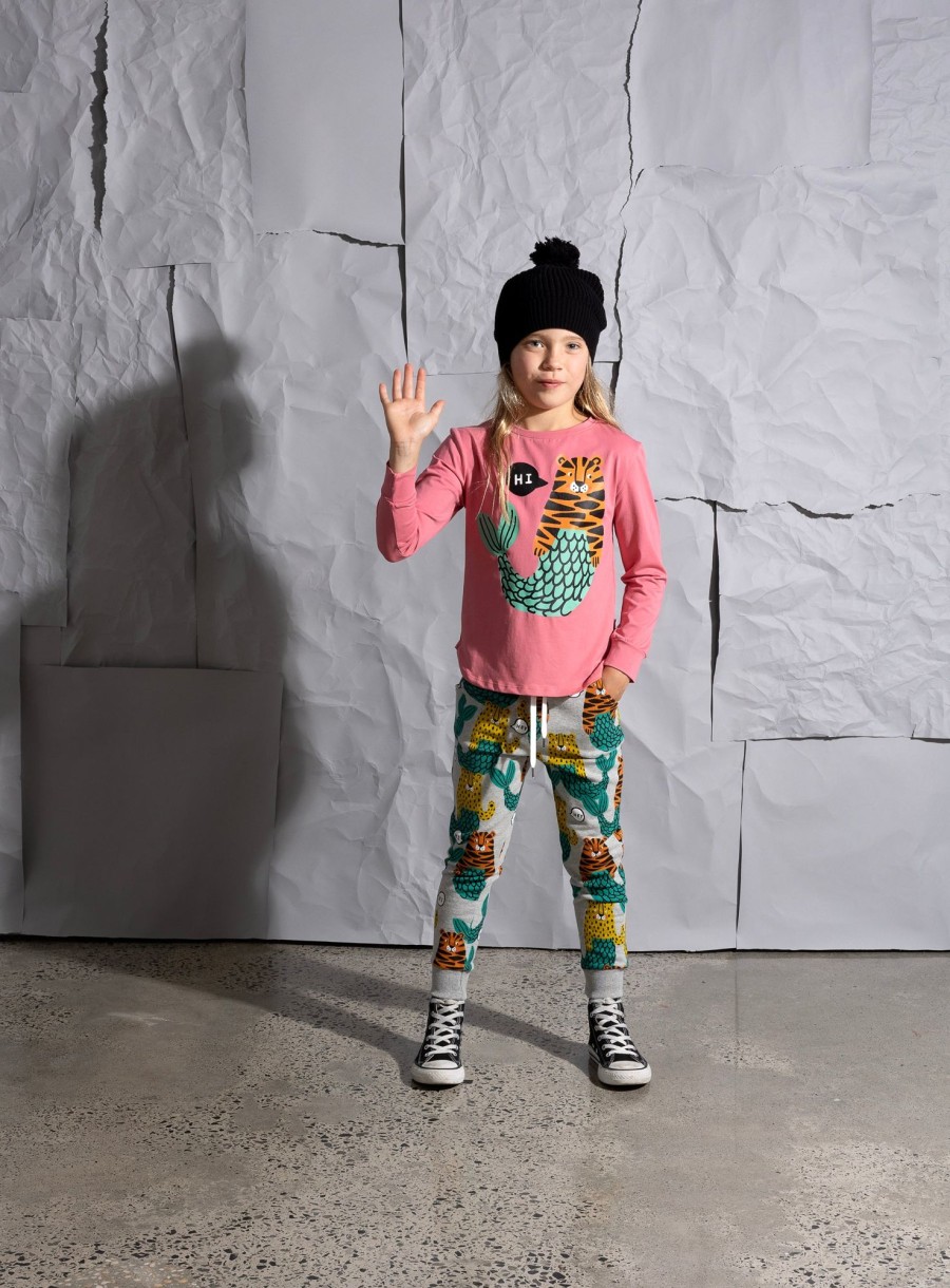 Child [2-14] Minti Tops | Minti Hi Bye Mer-Cats Tee - Rose