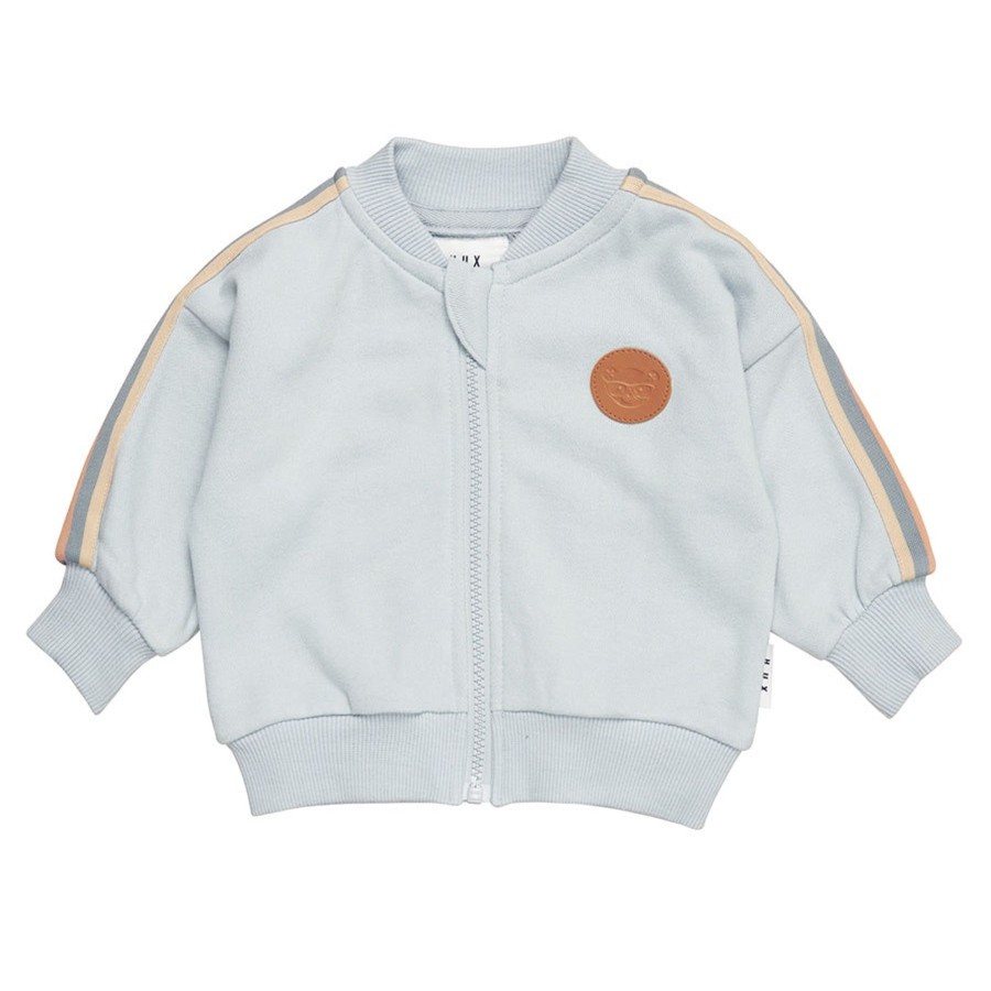 Baby [0-23M] Huxbaby Outerwear | Huxbaby Stripe Retro Track Jacket - Dusty Sky