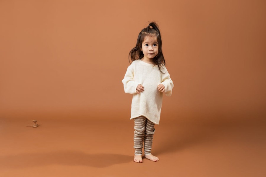 Child [2-14] Grown Knitwear | Grown Ribbed Essential Leggings - Mocha Marle