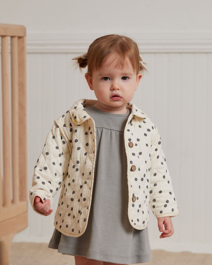 Child [2-14] Quincy Mae Outerwear | Quincy Mae Quilted Jacket - Navy Dot