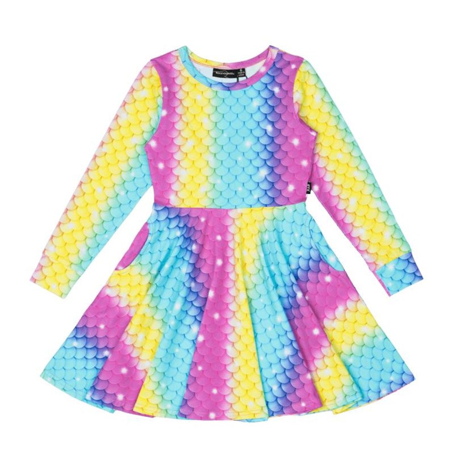 Child [2-14] Rock Your Baby Dresses | Rock Your Baby Splash Long Sleeve Waisted Dress