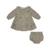 Baby [0-23M] Quincy Mae Dresses | Quincy Mae Ruffle Collar Button Dress - Forest Micro Plaid