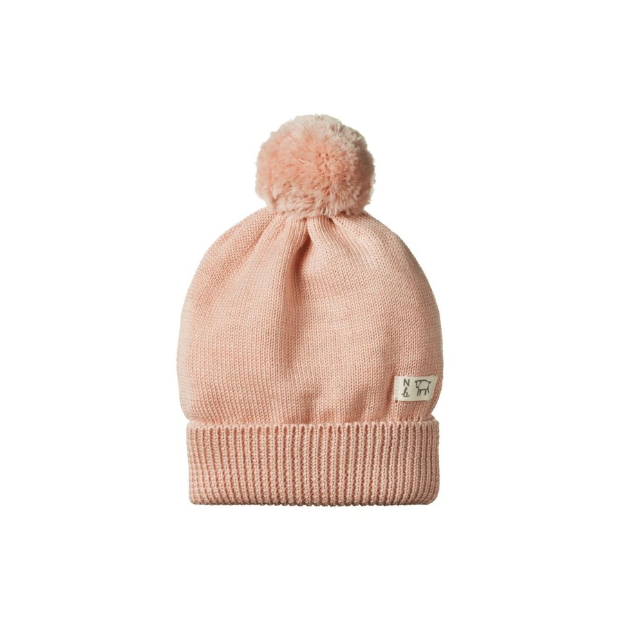 Baby [0-23M] Nature Baby Beanies | Nature Baby Alpine Pom Pom Beanie - Rose Dust