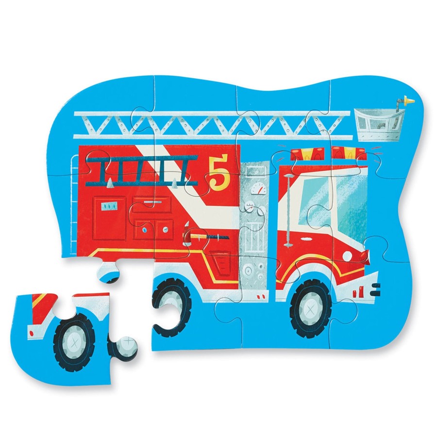 Play + Learn Crocodile Creek Puzzles | Mini Puzzle 12 Piece - Fire Truck