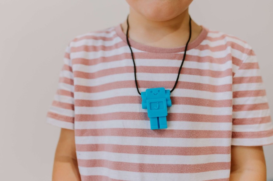 Play + Learn Jellystone Designs Sensory | Robot Pendant - Blue Hawaiian