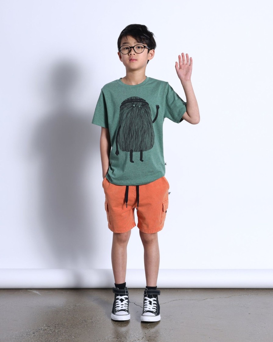 Child [2-14] Minti Tops | Minti Hairy Monster Tee - Forest Marle