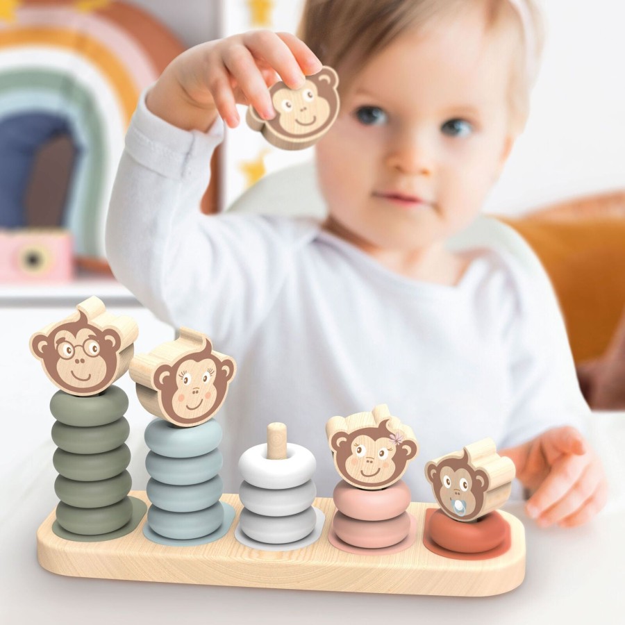 Baby [0-23M] Speedy MonBest Shape Sorters + Puzzles | Speedy Monkey - Monkey Family Stacker