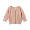 Baby [0-23M] Nature Baby Outerwear | Nature Baby Piper Cardigan - Rose Bud Pointelle