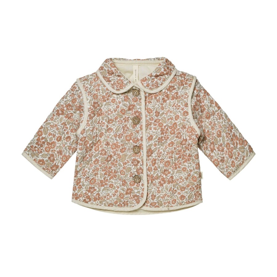 Child [2-14] Quincy Mae Outerwear | Quincy Mae Quilted Jacket - Rose Garden