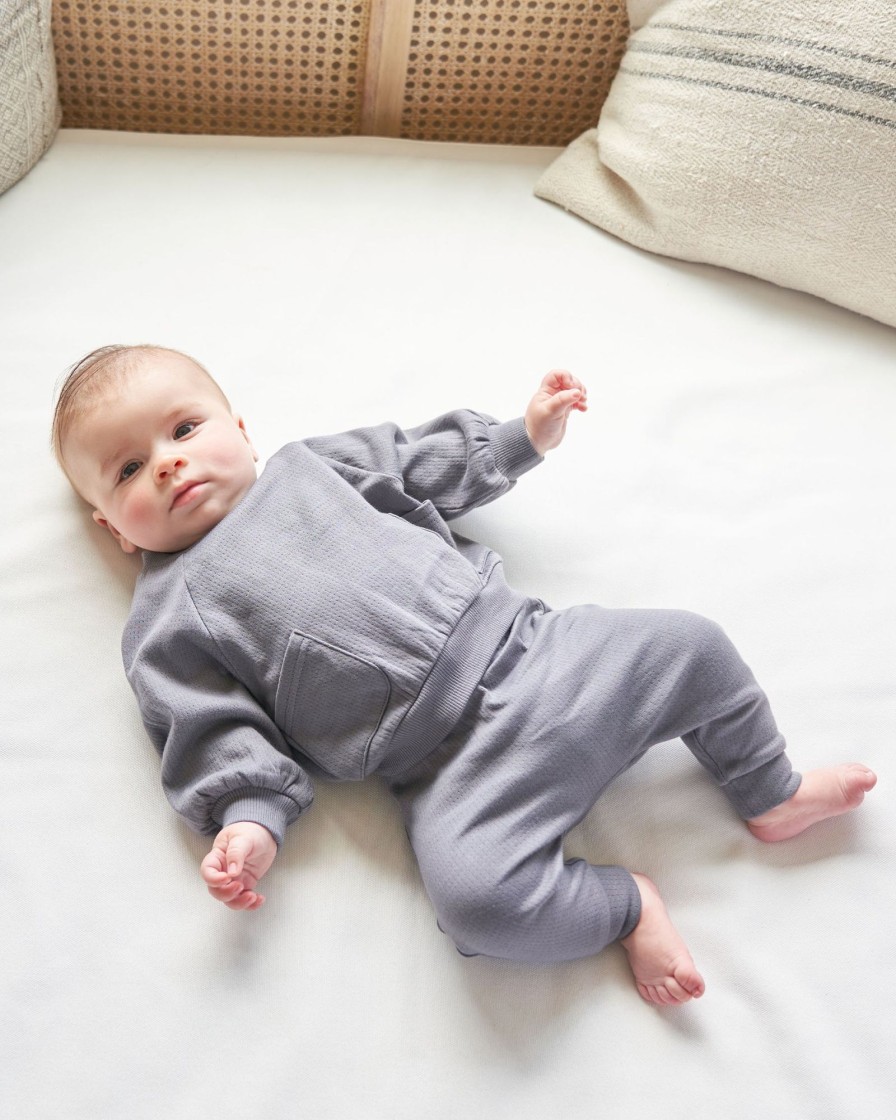 Child [2-14] Quincy Mae Bottoms | Quincy Mae Pointelle Sweatpant - Navy