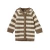 Child [2-14] Nature Baby Knitwear | Nature Baby Oak Hoodie - Twig Marl Stripe Chunky Knit