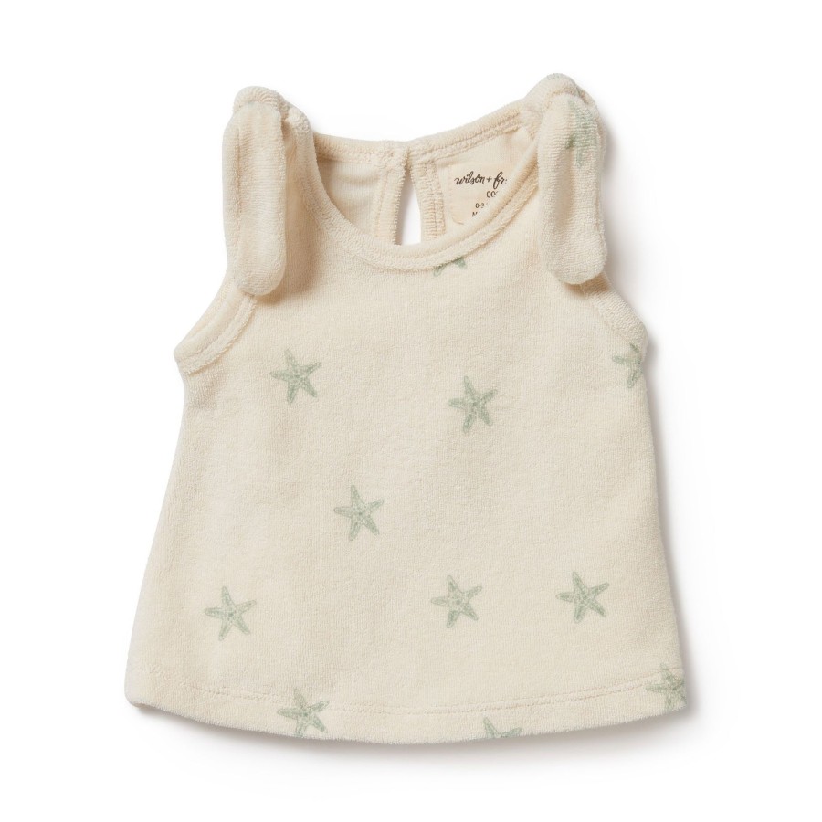 Baby [0-23M] Wilson & Frenchy Tops | Wilson And Frenchy Organic Terry Tie Singlet Tiny Starfish