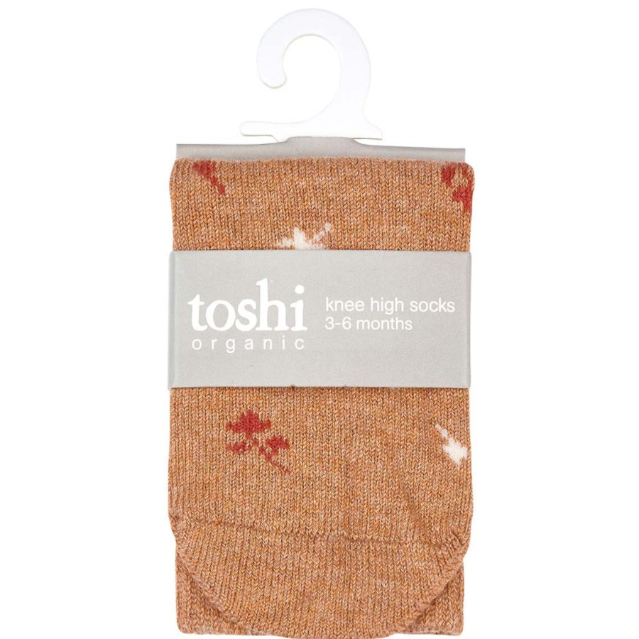 Baby [0-23M] Toshi Socks + Tights | Toshi Organic Knee Jacquard Socks - Maple Leaves