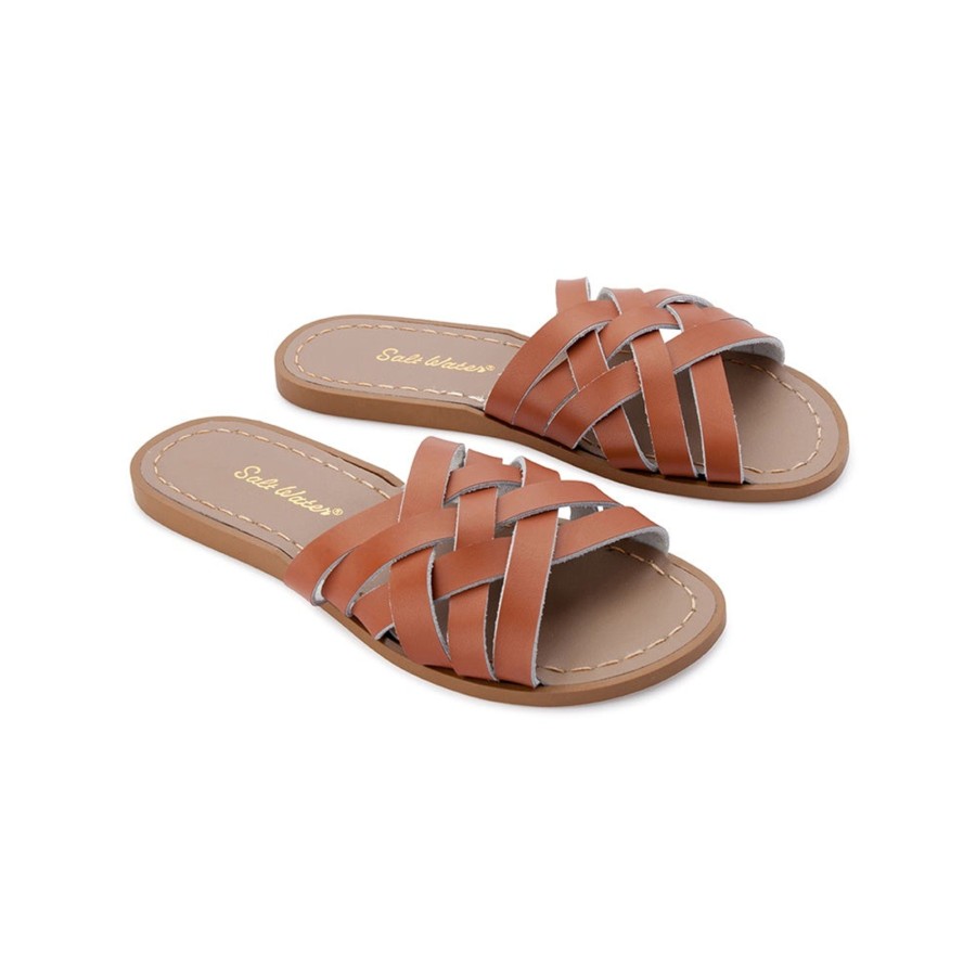 Grown Ups Saltwater Sandals | Saltwater Sandals Adults Retro Slides Tan