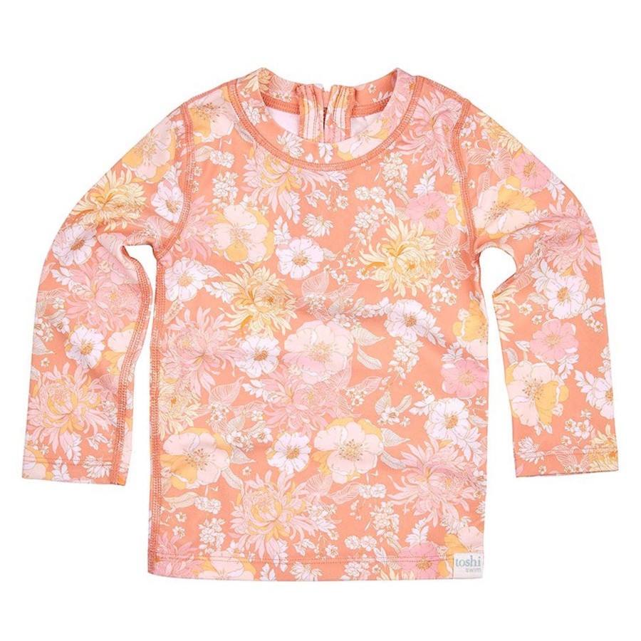 Child [2-14] Toshi Swim | Toshi Swim Long Sleeve Rashie - Tea Rose