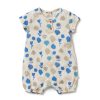 Baby [0-23M] Wilson & Frenchy All In One | Wilson And Frenchy Crinkle Henley Playsuit Ocean Breeze