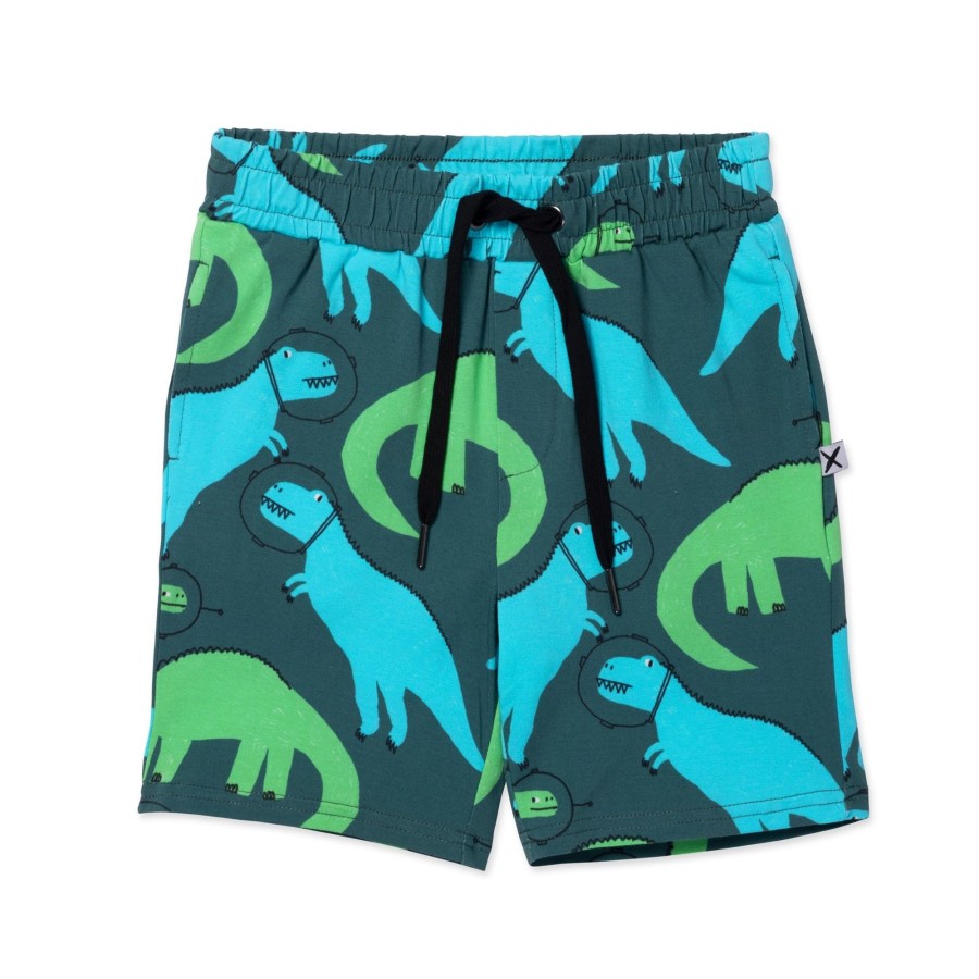 Child [2-14] Minti Bottoms | Minti Space Dinos Short - Dark Green