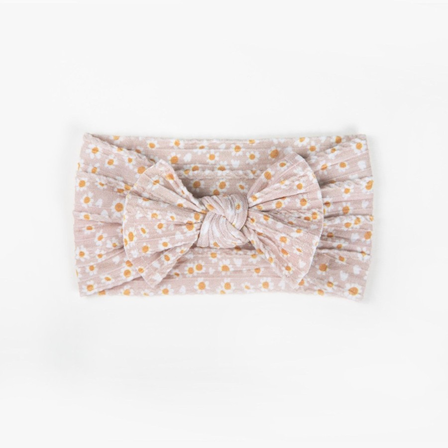 Child [2-14] Wild Kind Hair Accessories | Wild Kind Ayla Wide Bow Headband - Taupe Floral