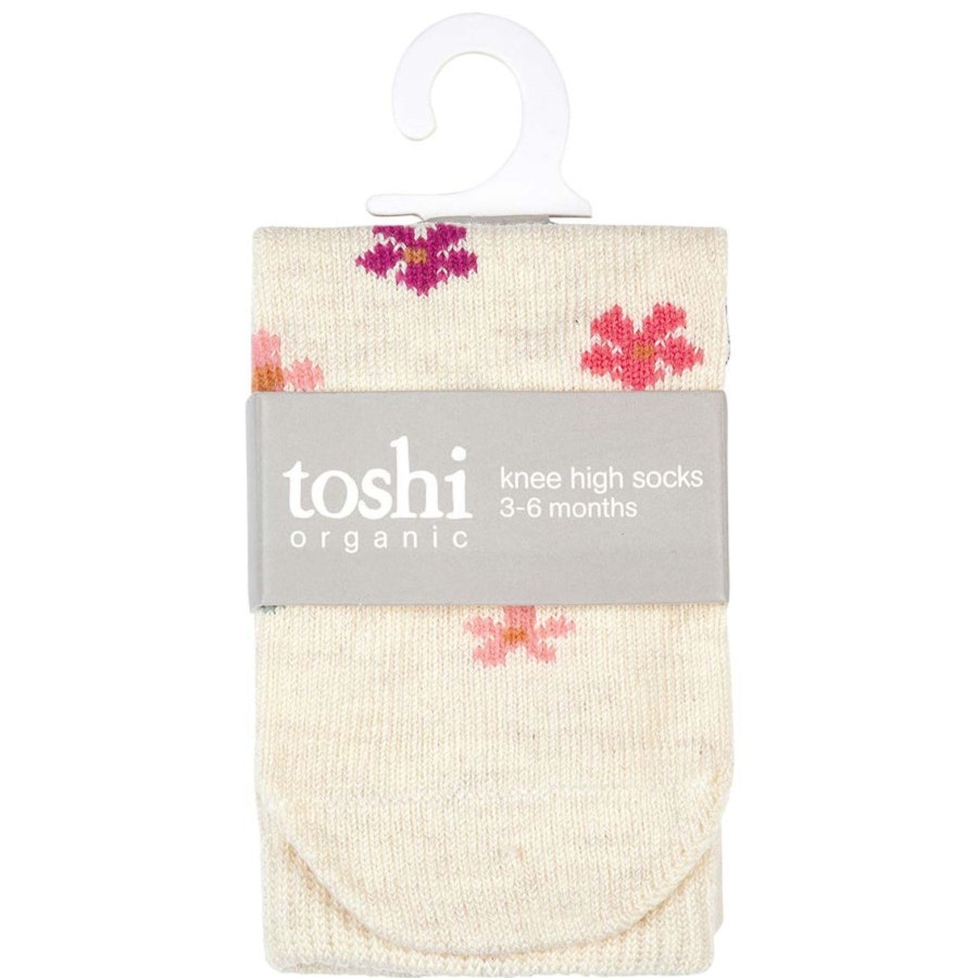 Baby [0-23M] Toshi Socks + Tights | Toshi Organic Knee Jacquard Socks - Wild Flowers