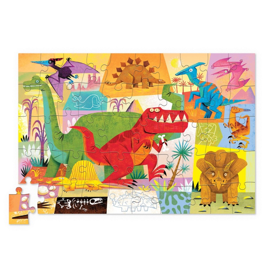 Play + Learn Crocodile Creek Puzzles | Mini Tin Puzzle 50 Piece - Dino World