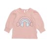 Baby [0-23M] Huxbaby Tops | Huxbaby Rainbow Puff Top - Dusty Rose