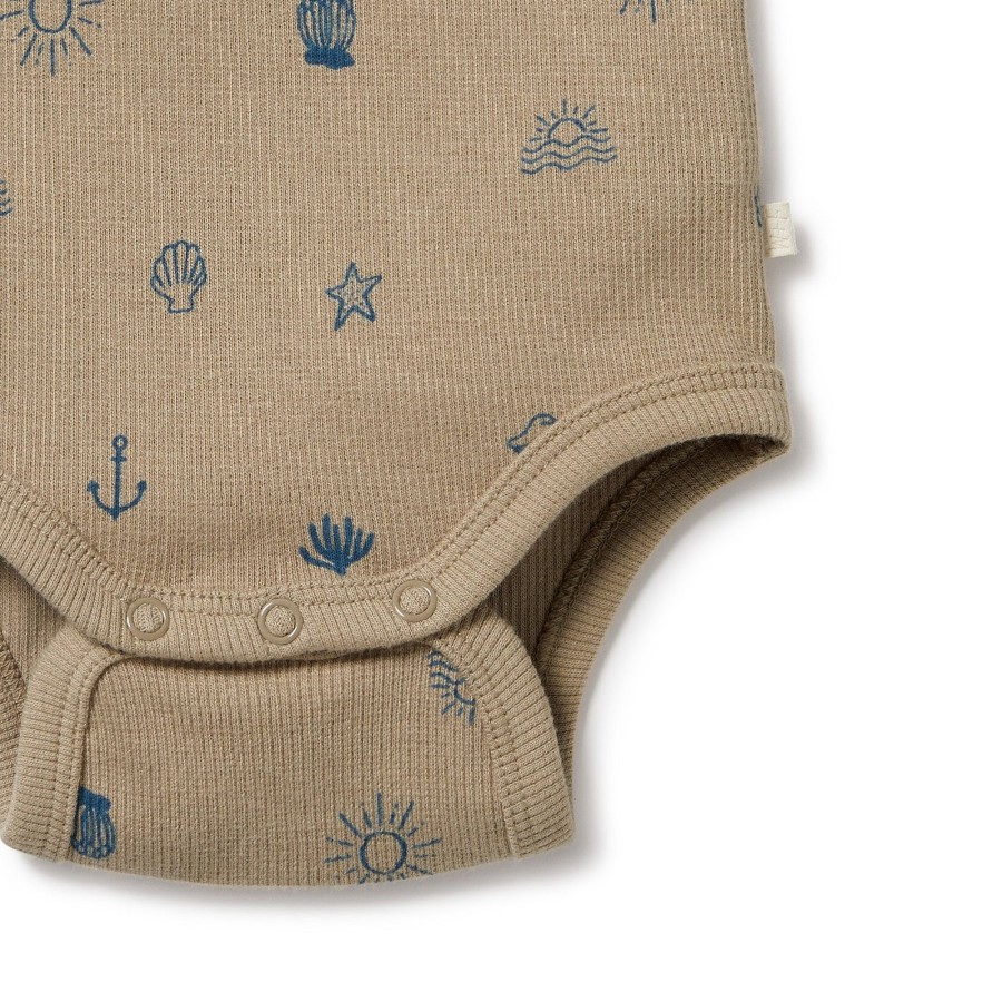 Baby [0-23M] Wilson & Frenchy All In One | Wilson And Frenchy Organic Henley Bodysuit Summer Days