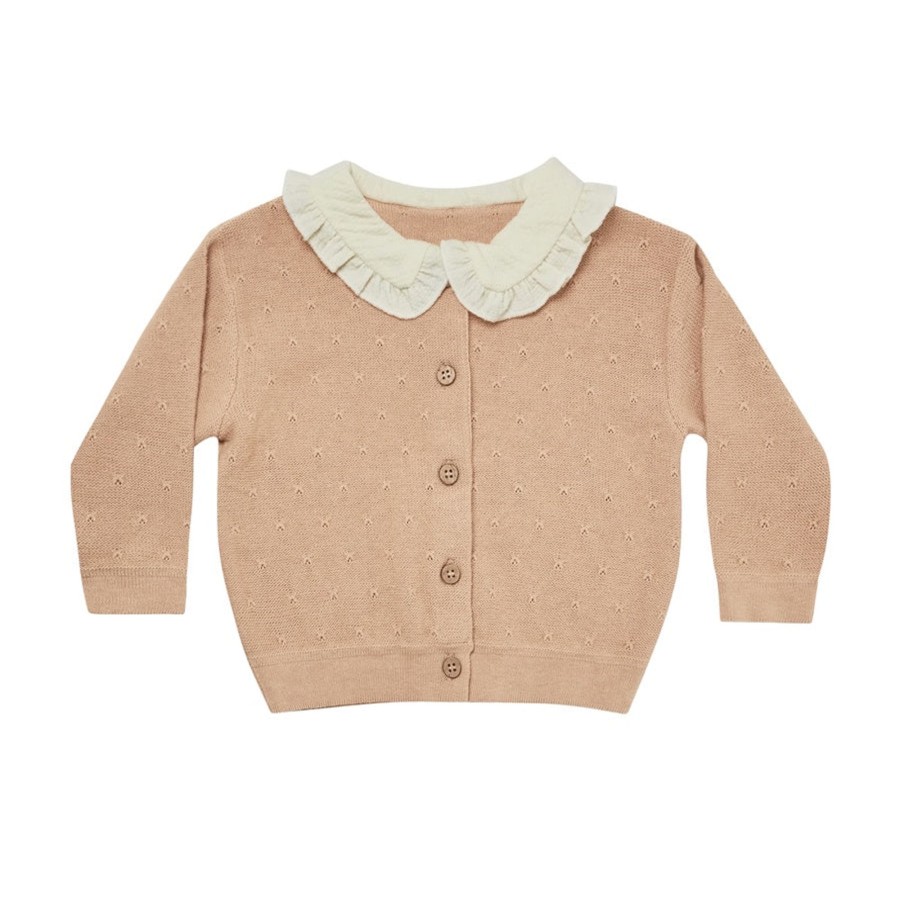 Baby [0-23M] Quincy Mae Outerwear | Quincy Mae Ruffle Collar Cardigan - Blush