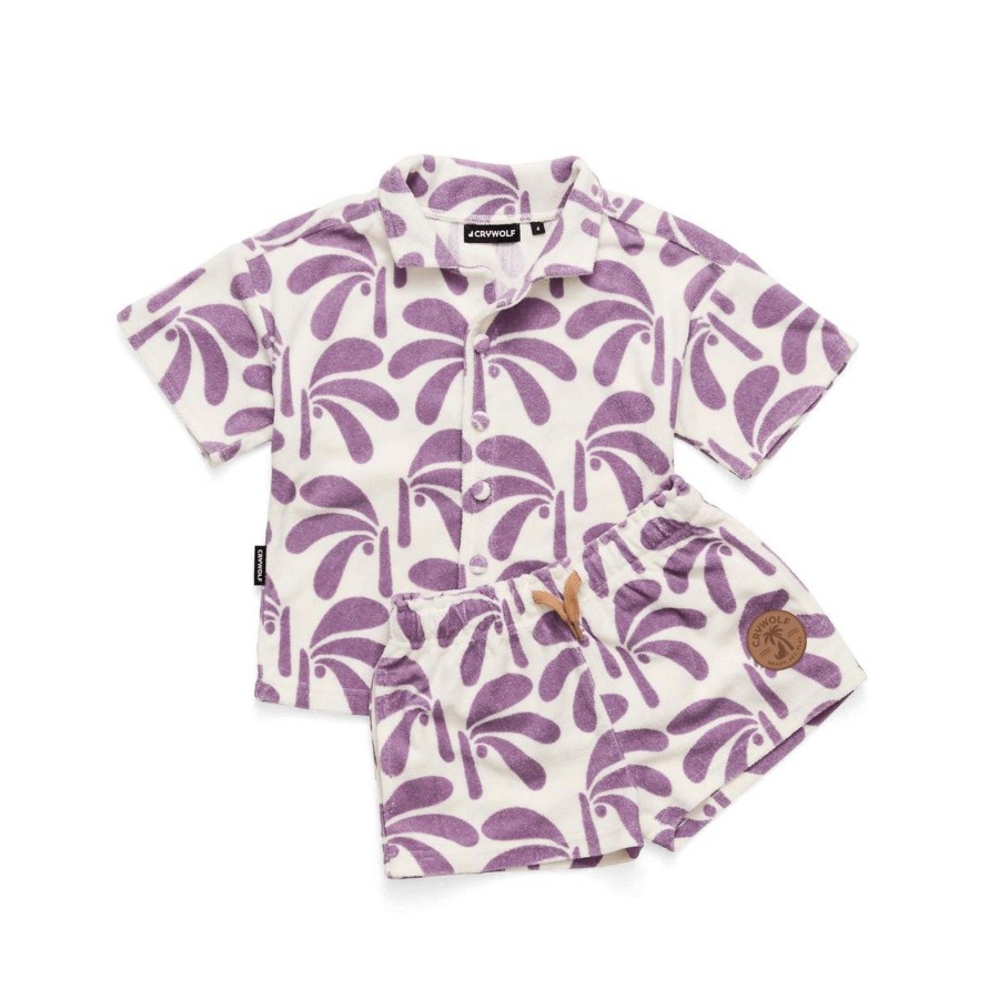 Baby [0-23M] Crywolf Bottoms | Crywolf Resort Set - Lilac Palms