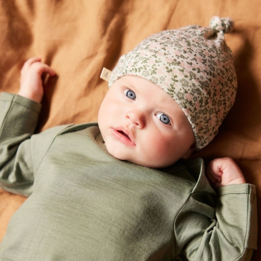 Baby [0-23M] Nature Baby Beanies | Nature Baby Merino Essentials Knotted Beanie - Daisy Belle Print