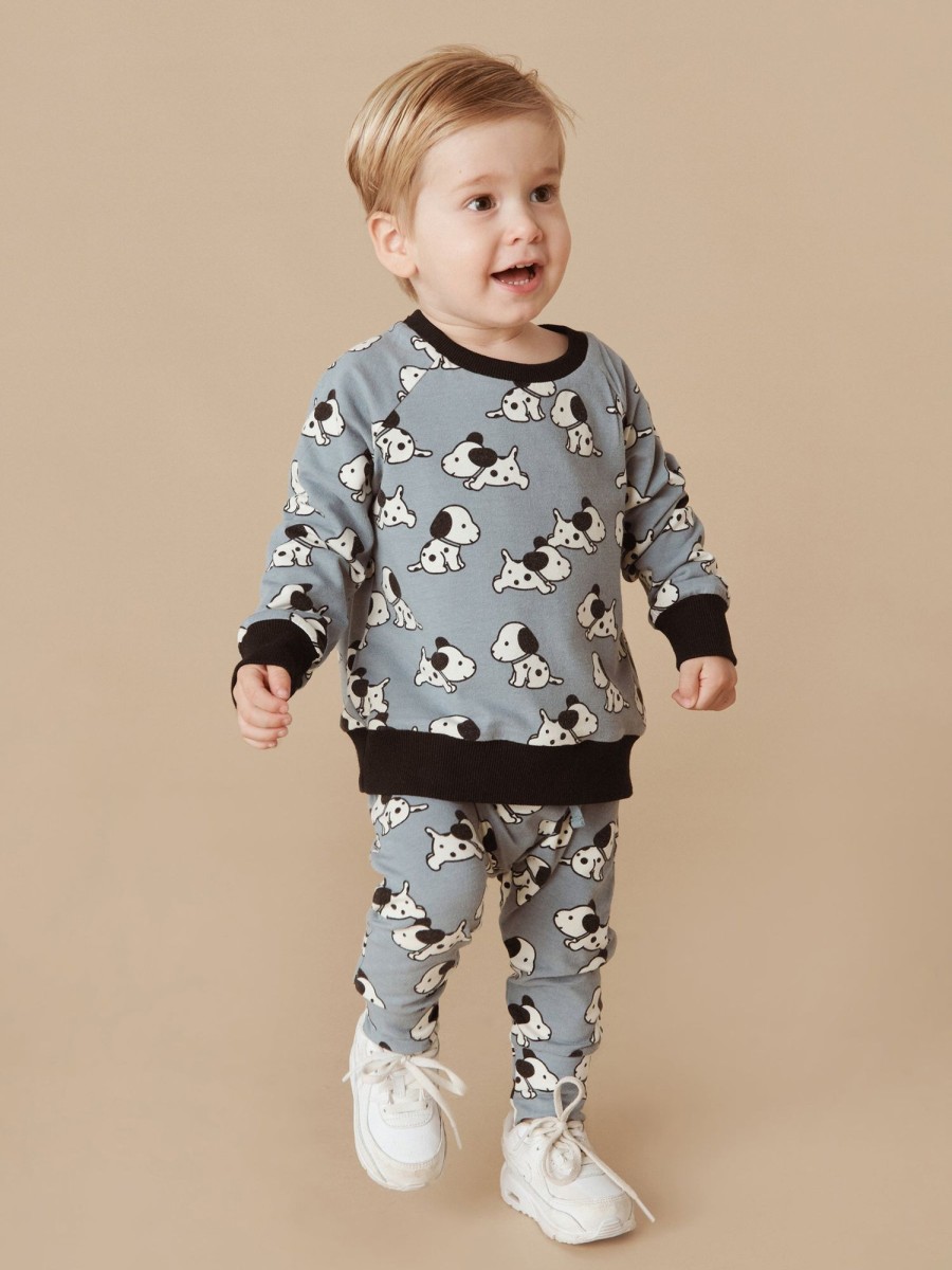 Child [2-14] Huxbaby Jumpers | Huxbaby Doggie Reversible Sweatshirt - Black / Teal