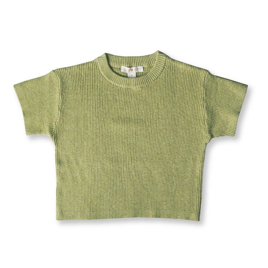 Child [2-14] Grown Tops | Grown Hemp Ribbed Tee - Lime