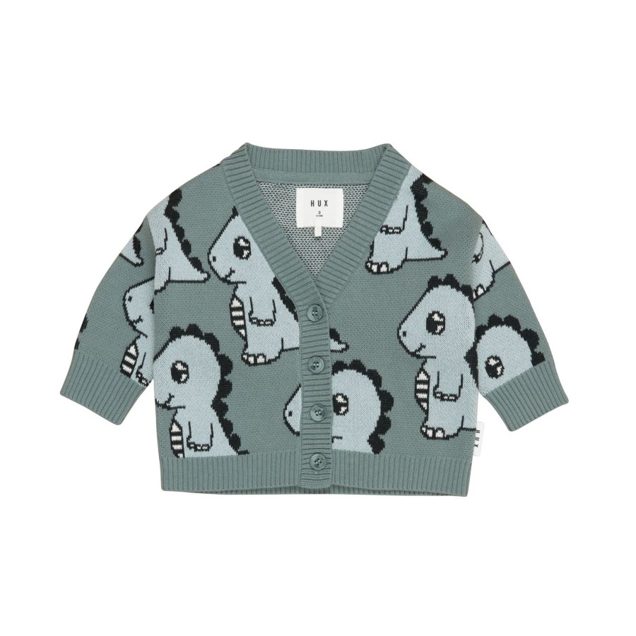 Baby [0-23M] Huxbaby Knitwear | Huxbaby Dino Boxy Cardi